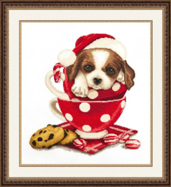 Borduurpakket Christmas St.Bernarddog - Oven