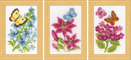 Miniatuur kit Bloemen en vlinders set van 3
