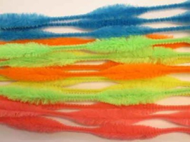 Chenille Set met brede stukjes - Neon Kleuren mix