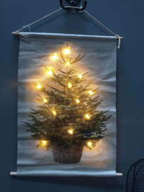 wandhanger kerstboom met ledlichtjes