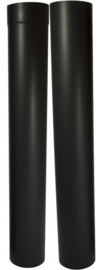 Schuif-set Rookkanaal EW Ø150 mm, Lengte van 105cm tot 185cm  , 0.6 mm staal Zwart antraciet