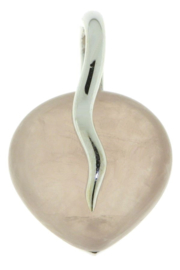 Zilveren hanger met Rozenkwarts edelsteen