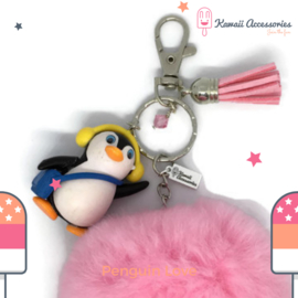 Penguin Love Pompon - Kawaii bagchain / kawaii keychain