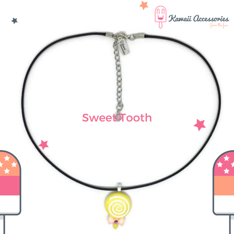 Sweet Tooth Lollipop - Kawaii necklace