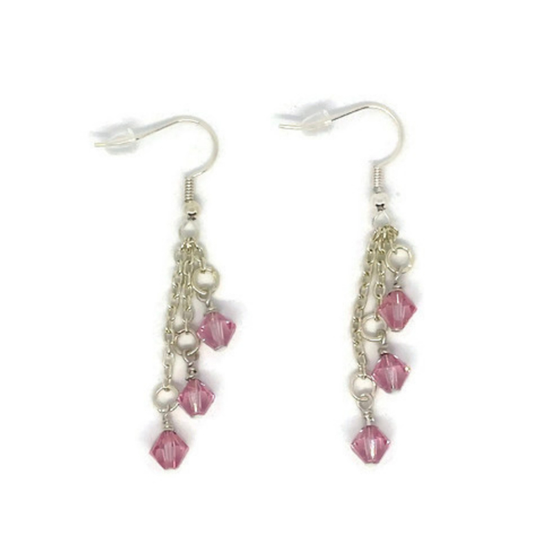 Personalized Drop Fishhook Earrings for Women Panda Pink 