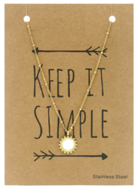 Ketting Stainless Steel "sun" - Goud