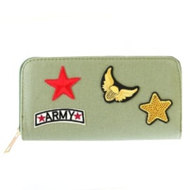 Portemonnee "army patches" - groen