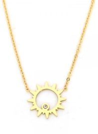 Ketting Stainless Steel "sunny wink" - Goud
