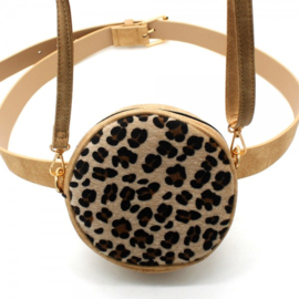 Bum-shoulder bag "round" - leopard