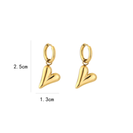 Oorbellen Hart Basic Bedel Goud