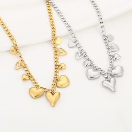 Ketting Hart Bedel Goud