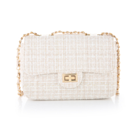 Tweed Tas Deluxe Beige/Wit - Goud