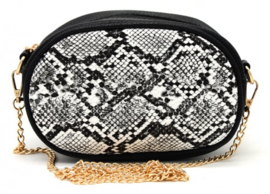 Festival Bag "Snake" - grijs/wit