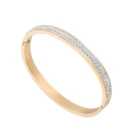 Armband Stainless Steel "Crystal" - Goud