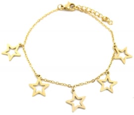 Armband Stainless Steel "Stars" - Goud