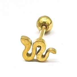 Oorpiercing Snake Gold - 316L