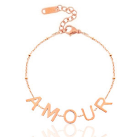 Armband Stainless Steel "Amour" - Rosé Goud