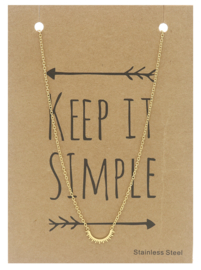 Ketting Stainless Steel "half sun" - Goud