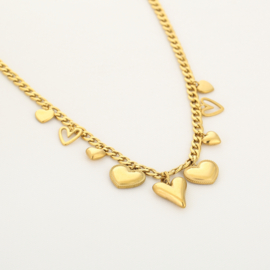 Ketting Hart Bedel Goud