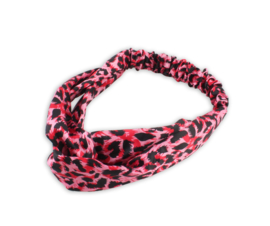 Haarband "panther" - roze-zwart