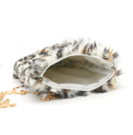 Tas "furry" animal print - wit