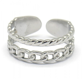 Ring "braid" - zilver