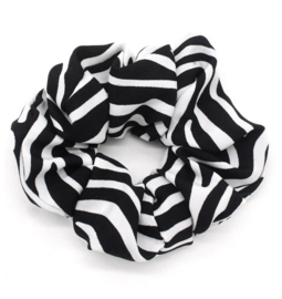Scrunchie "Striped" - zwart-wit