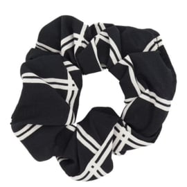 Scrunchie "Blocked" - zwart-wit