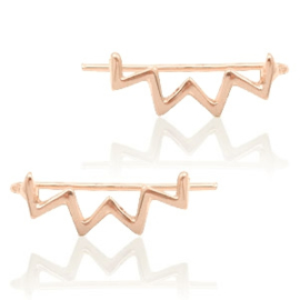 Oorbellen - studs "zig zag" - rosé goud