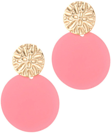 Oorstekers "pink shell" - goud/roze