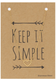 Ketting Stainless Steel "Heart" - Goud