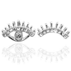 Oorbellen - studs "wink eye" - zilver