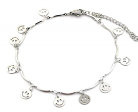 Enkelbandje Stainless Steel "Smiley" - Zilver