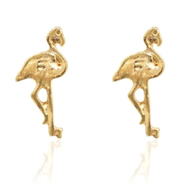 Oorbellen - studs "flamingo" - goud