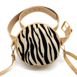 Bum-shoulder bag "round" zebra