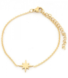 Armband Stainless Steel "Nothern star" - Goud