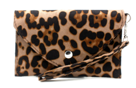 Mini clutch "panther" - lichtbruin