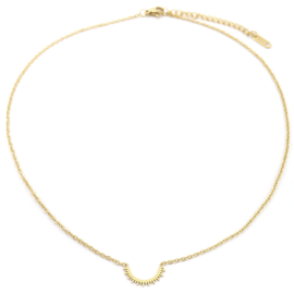 Ketting Stainless Steel "half sun" - Goud