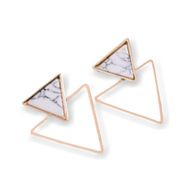 Oorbellen "triangle" - marble