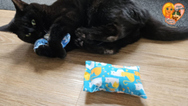 BEKEND VAN TIKTOK / Friemel– 2-delige snuffelzakjes set met catnip, valeriaan & matatabi (licht- en donkerblauw)