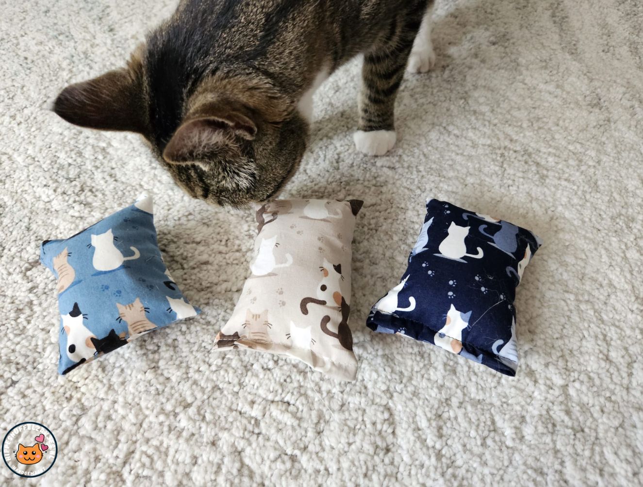 NIEUW/ 3delige Starterspakket snuffelzakjes Prachtige kat (gevuld met catnip, valeriaan en matatabi)