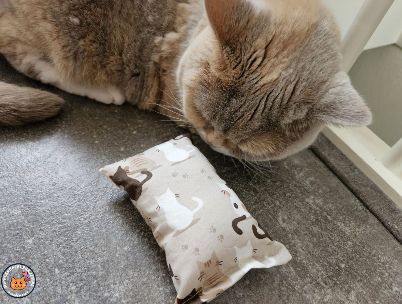 NIEUW/ Snuffelzakje prachige Kat (gevuld met valeriaan)
