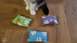 3delige set Snuffelzakjes Starterspakket Fleurtje (gevuld met catnip, valeriaan en matatabi