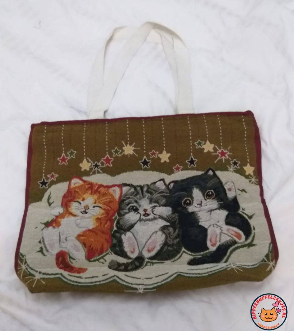 Stevige tas met kattenprint