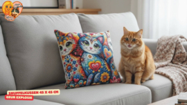 XXL Snuffelkussen  – Kleurrijke Katten | Geurexplosie