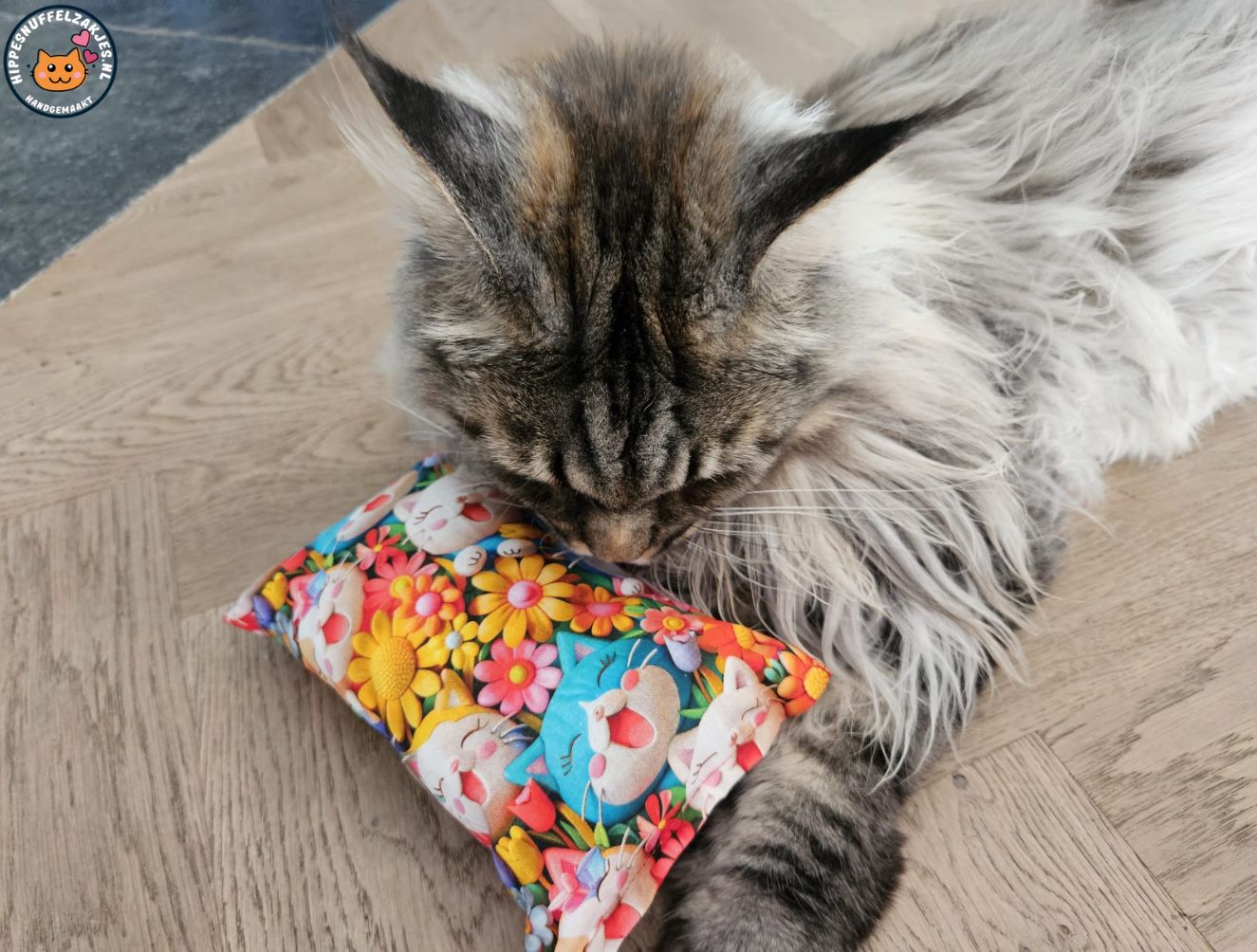 GROOT KATTENSPEELGOED-Slaap/speelkussen Happycats (gevuld met geurexplosie)