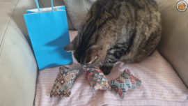 EXTRA STEVIGE STOF/ 3 delige Kadopakket snuffelzakjes Ibiza(gevuld met catnip, valeriaan en matatabi)