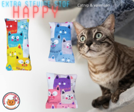 3delige snuffelzakjes set Happy (gevuld met catnip én valeriaan)