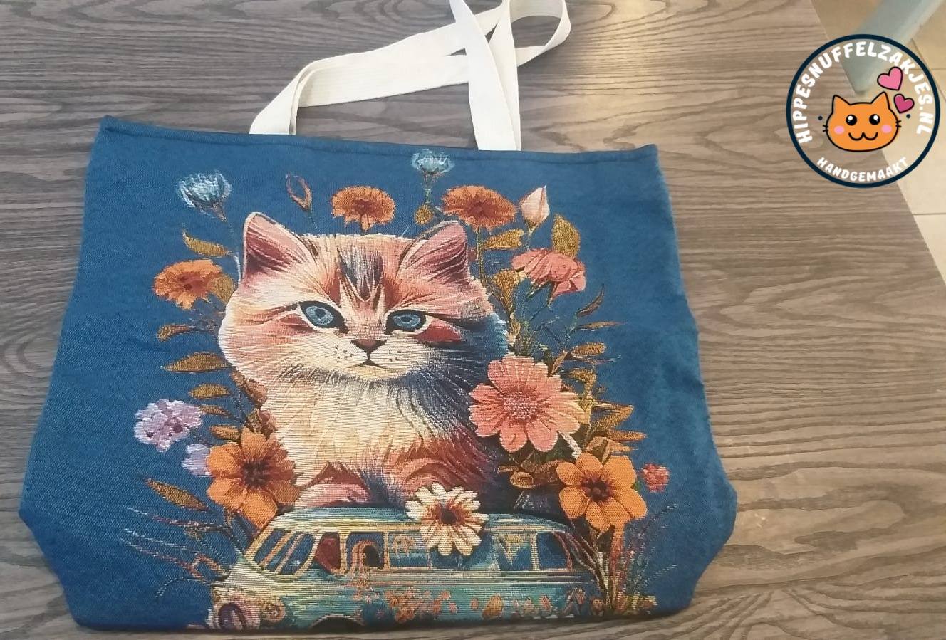 Stevige tas met kattenprint