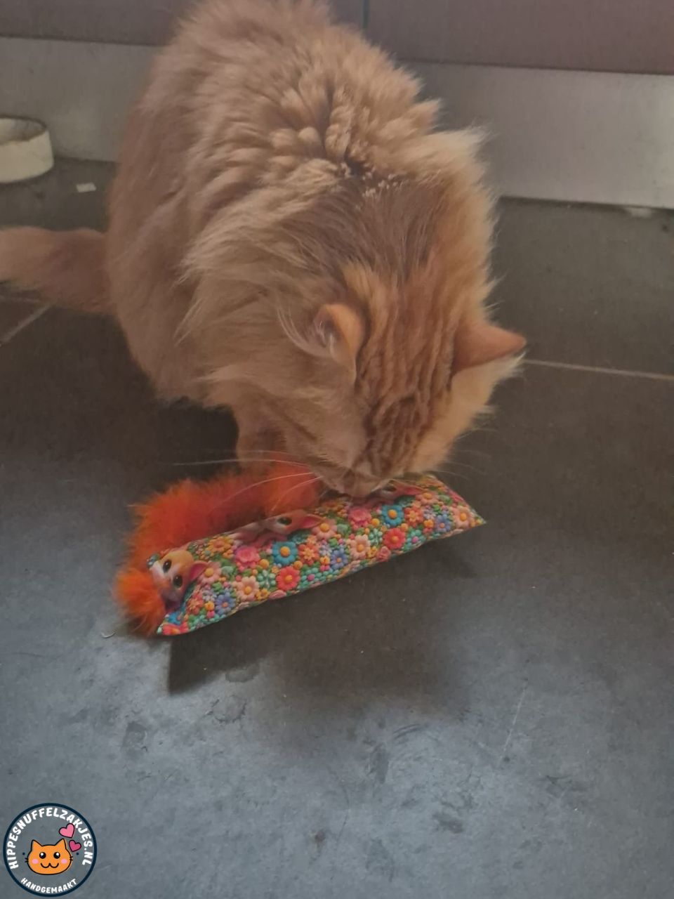 Snuffelzakje gym Garfield met oranje  staart (gevuld geurexplosie)